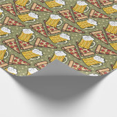 Bier und Pizza Wrapping Paper Geschenkpapier (Ecke)