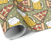 Bier und Pizza Wrapping Paper Geschenkpapier (Rolleneckpunkt)