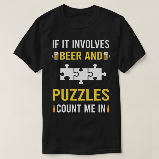 Bier und Rätsel T-Shirt (Design vorne)