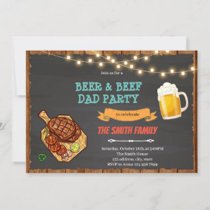Bier und Rindfleisch-Daddy-BBQ-Party Einladung