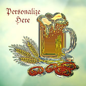 Bier und Salzbrezel Oktoberfest Pub Bar Fensteraufkleber (Blatt 3)