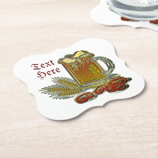 Bier und Salzbrezel Oktoberfest Pub Bar Untersetzer (angewinkelt)