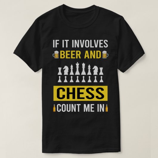 Bier und Schach T-Shirt (Design vorne)