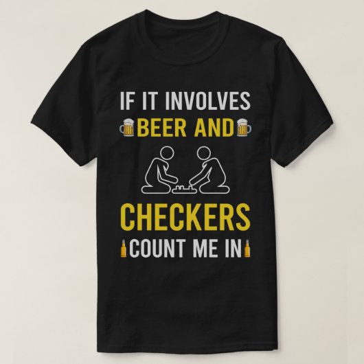 Bier und Schachbretter T-Shirt (Design vorne)