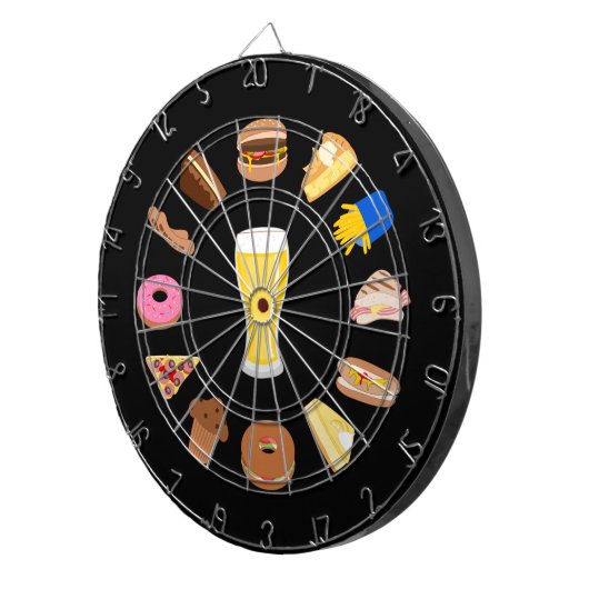 Bier und Snacks - Grafik zum Thema Mancave Food Dartscheibe (Vorderseite rechts)