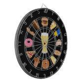 Bier und Snacks - Grafik zum Thema Mancave Food Dartscheibe (Vorderseite Links)