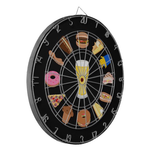 Bier und Snacks - Grafik zum Thema Mancave Food Dartscheibe (Vorderseite Links)