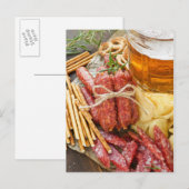 Bier und Snacks Postkarte (Vorne/Hinten)