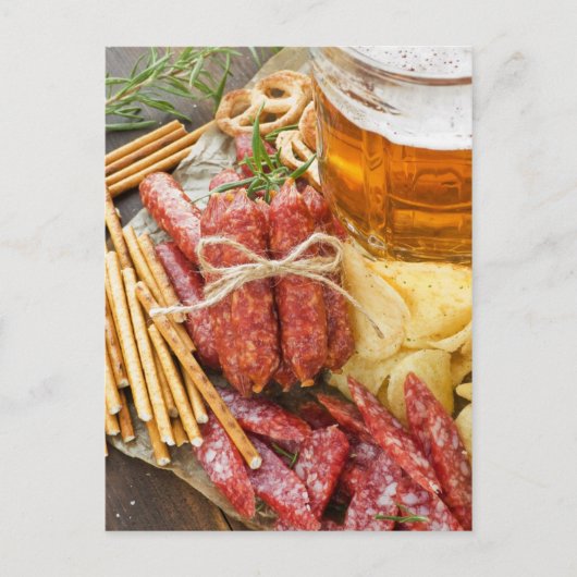 Bier und Snacks Postkarte (Vorderseite)