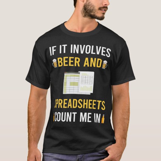 Bier und Tabellenkalkulation Tabellen T-Shirt (Vorderseite)