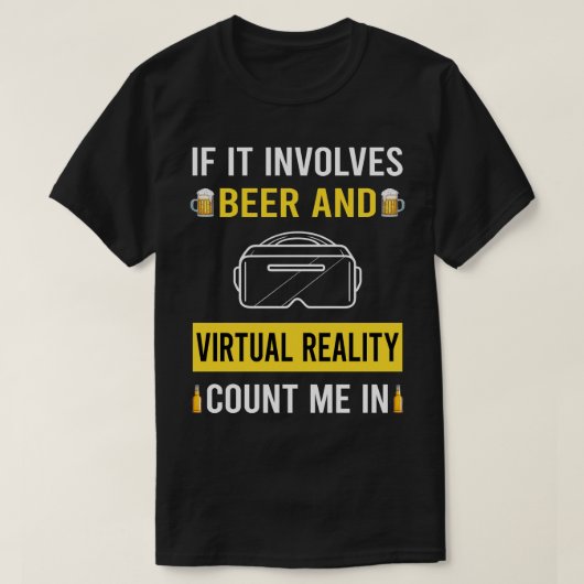 Bier und Virtual Reality VR T-Shirt (Design vorne)