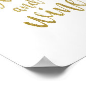 Bier und Wein Gold Glitzer 8x10 Hochzeitszeichen Poster (Ecke)