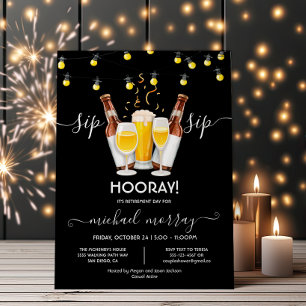 Bier und Wein Ruhestandsfeier Prost Prost Hurra Einladung