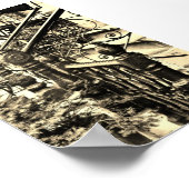 Bier und Weine-Sepia-Poster Poster (Ecke)