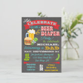 Bier- und Windeldusche für Vater Einladung (Stehend Vorderseite)