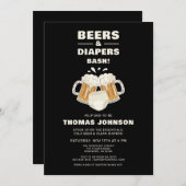 Bier und Windeln-Bash-Party Einladung (Vorne/Hinten)