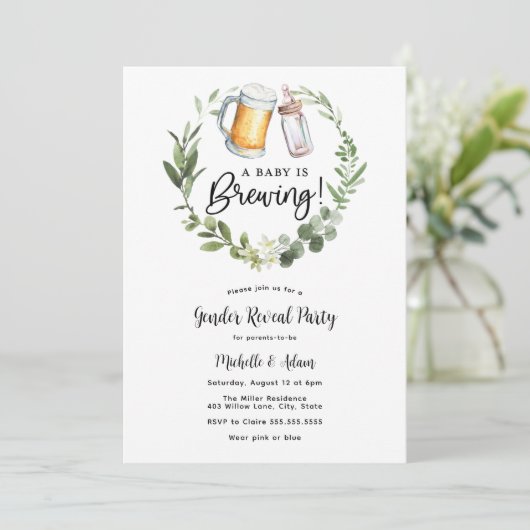 Bier und Windeln Einladung (Stehend Vorderseite)