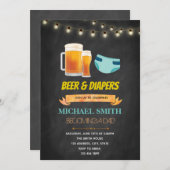 Bier und Windeln Geburtstagsdusche Einladung (Vorne/Hinten)
