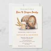 Bier und Windeln Geschlechtsneutrale Babydusche Einladung (Vorderseite)