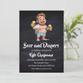 Bier und Windeln, Party Einladungen für Männer (Stehend Vorderseite)