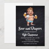 Bier und Windeln, Party Einladungen für Männer (Vorne/Hinten)