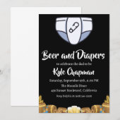Bier und Windeln, Party Einladungen für Männer (Vorne/Hinten)