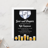 Bier und Windeln, Party Einladungen für Männer