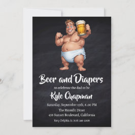 Bier und Windeln, Party Einladungen für Männer