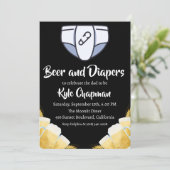 Bier und Windeln, Party Einladungen für Männer (Stehend Vorderseite)