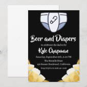 Bier und Windeln, Party Einladungen für Männer (Vorne/Hinten)