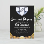Bier und Windeln, Party Einladungen für Männer (Stehend Vorderseite)