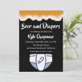 Bier und Windeln, Party Einladungen für Männer (Stehend Vorderseite)