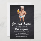 Bier und Windeln, Party Einladungen für Männer (Vorderseite)