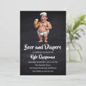 Bier und Windeln, Party Einladungen für Männer (Stehend Vorderseite)