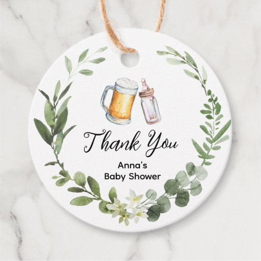 Bier und Windeln Vielen Dank für Ihre Unterstützun Geschenkanhänger (Vorderseite)