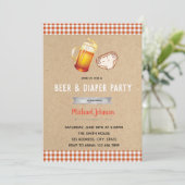 Bier- und Windelwort laden ein Einladung (Stehend Vorderseite)
