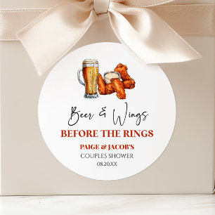 Bier und Wings bevor die Ringe Paarduschbad  Runder Aufkleber