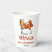 Bier- und Wings-Geburtstagsfeier Pappbecher (Rückseite)