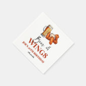 Bier und Wings Geburtstagsfeier Serviette (Ecke)