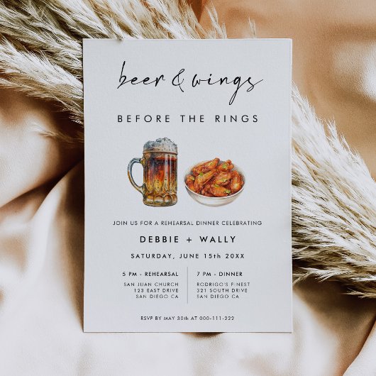 Bier und Wings vor dem Rings-Probeessen Einladung