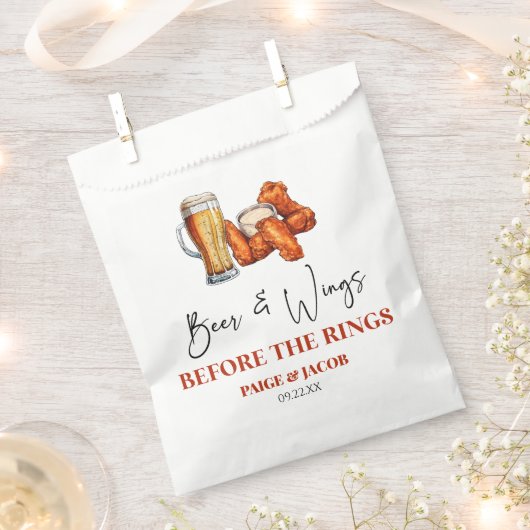 Bier und Wings Vor dem Rings-Probeessen Geschenktütchen (Ausgeschnitten)