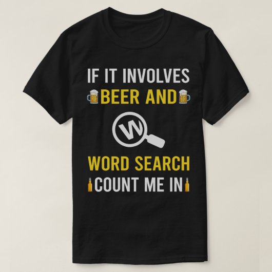 Bier- und Wortsuche T-Shirt (Design vorne)