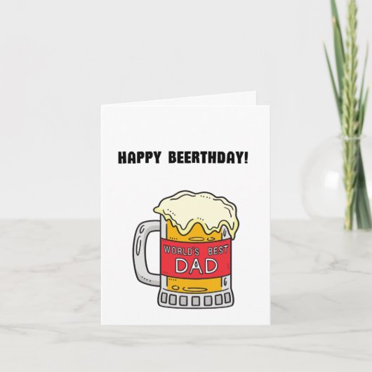 Bier Vater Pun Funny Geburtstag Karte (Vorderseite)