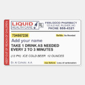 Bier-Verschreibung (Name hinzufügen) Rechteckiger Aufkleber (Vorderseite)