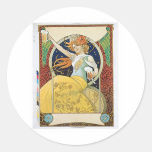 Bier Vintage Trink-Anzeige Kunst Runder Aufkleber