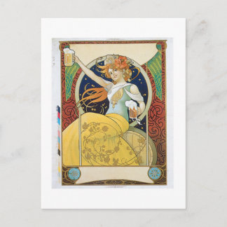 Bier Vintages Getränk und Kunst Postkarte