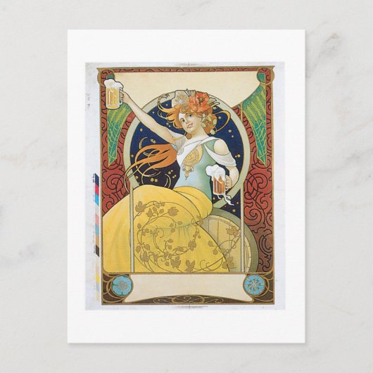 Bier Vintages Getränk und Kunst Postkarte (Vorderseite)