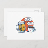 Bier Vs Kaffee Postkarte (Vorne/Hinten)