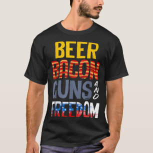 Bier Waffen Bacon Freiheit Patriotisch Amerikanisc T-Shirt