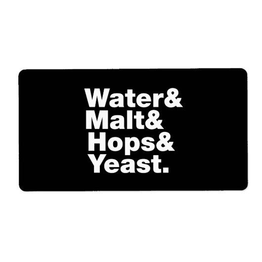Bier = Wasser & Malt & Hopfen & Hefe. (Vorne)